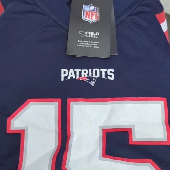 Youth New England Patriots Nike Navy Custom Game Jersey- M-10/12